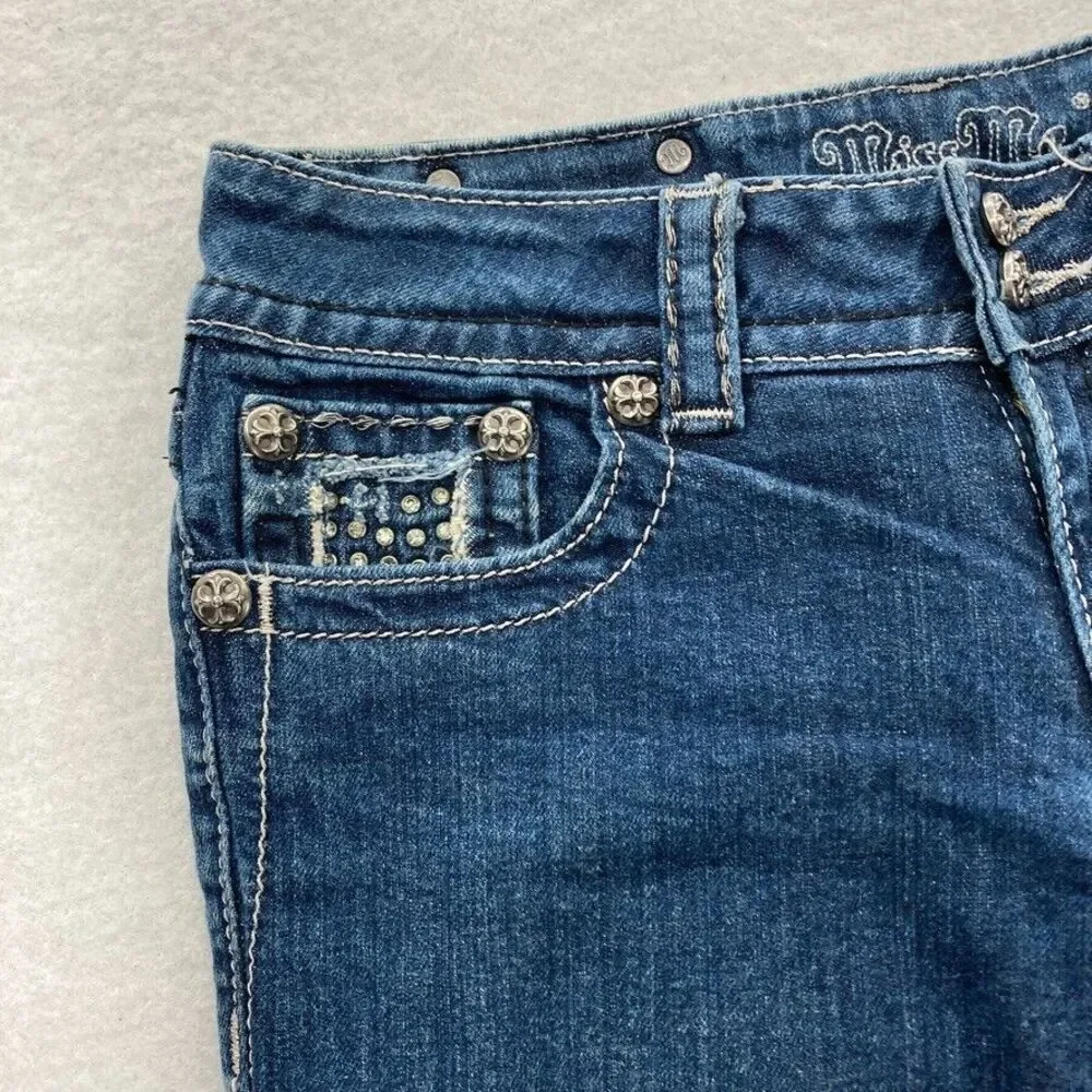 Miss Me Blue Denim Capris - Picture 3 of 11